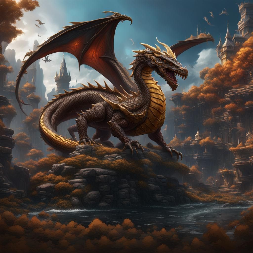Fantastical Dragon Sabre in Detailed Matte Painting