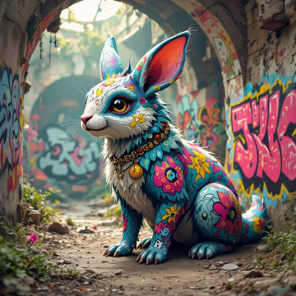 Dreamlike Graffiti Animal in Underground Comix Scene