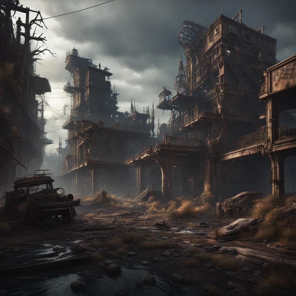 Post-Apocalyptic Wonderland in Detailed Matte Painting