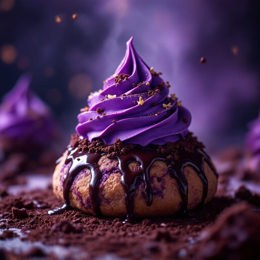 Mouthwatering Ube Cookies with Chocolate Sauce, Filipino Sty...