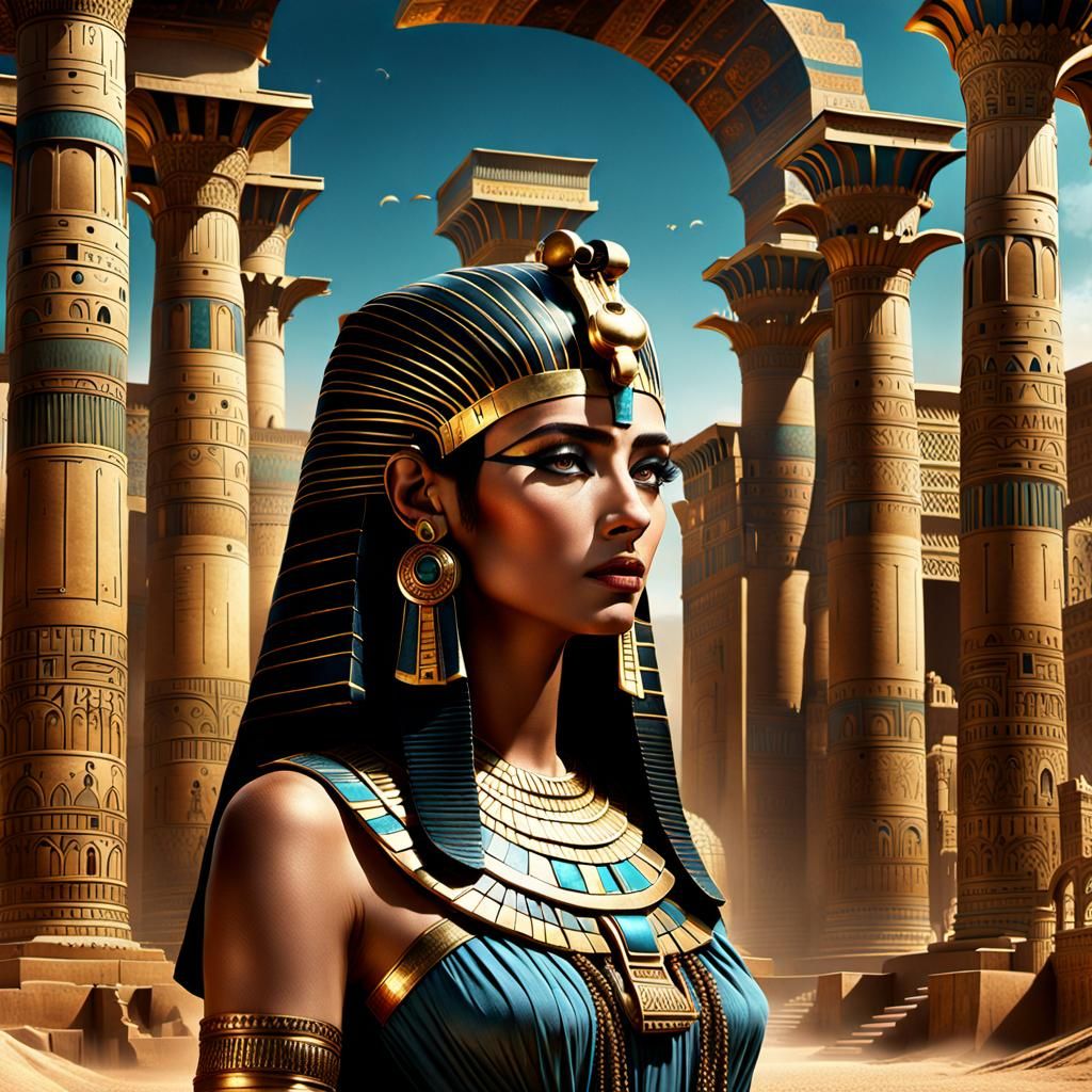 Epic Cleopatra Digital Painting: Cinematic Beauty