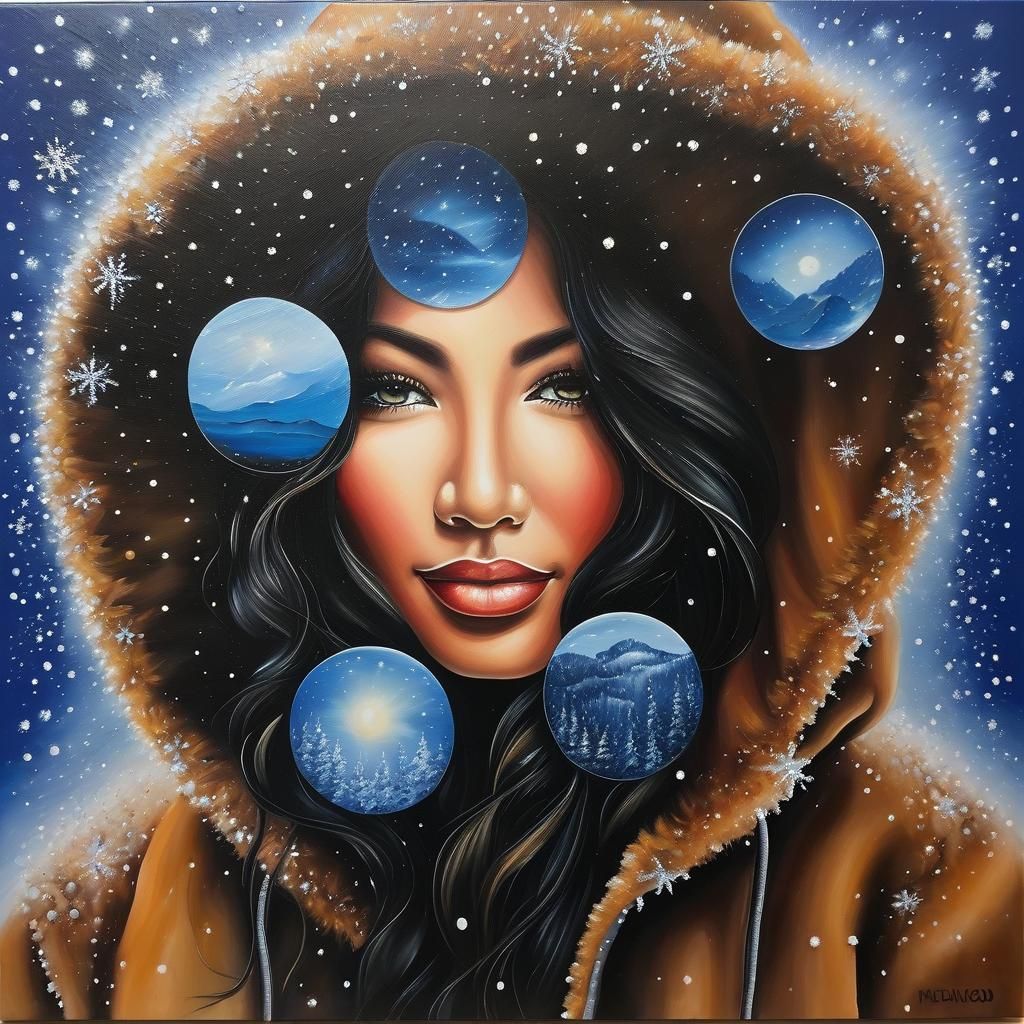 Abstract Oil Painting with Soulful Expression