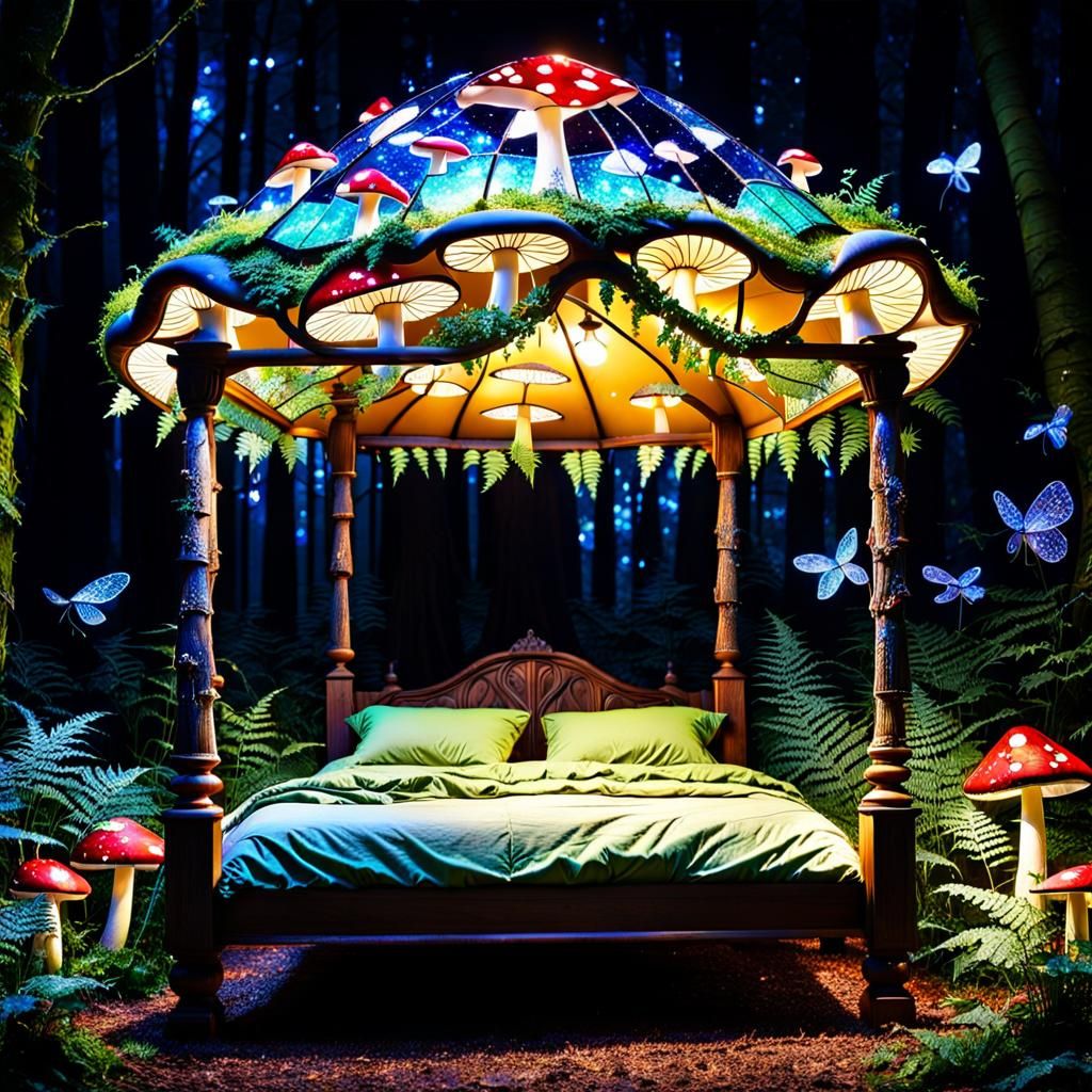 Magical Toadstool Bed in Enchanted Woodland Bedroom