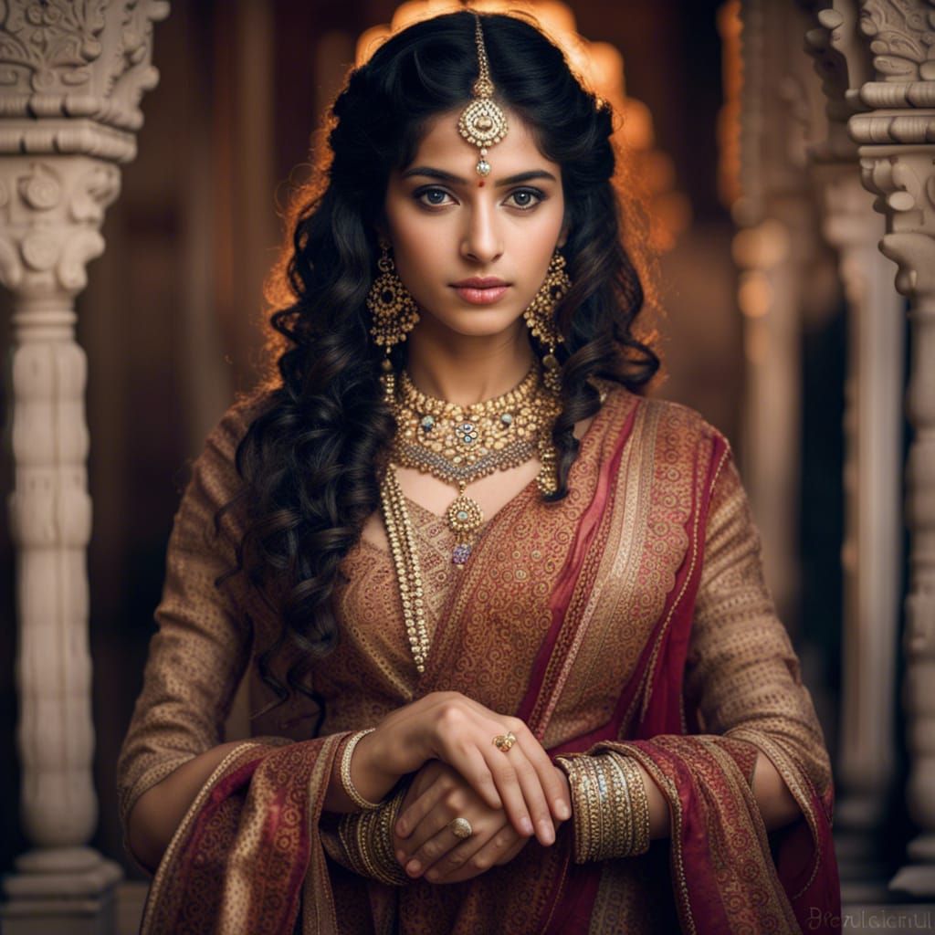 Indian Girl Portrait in Traditional Dress