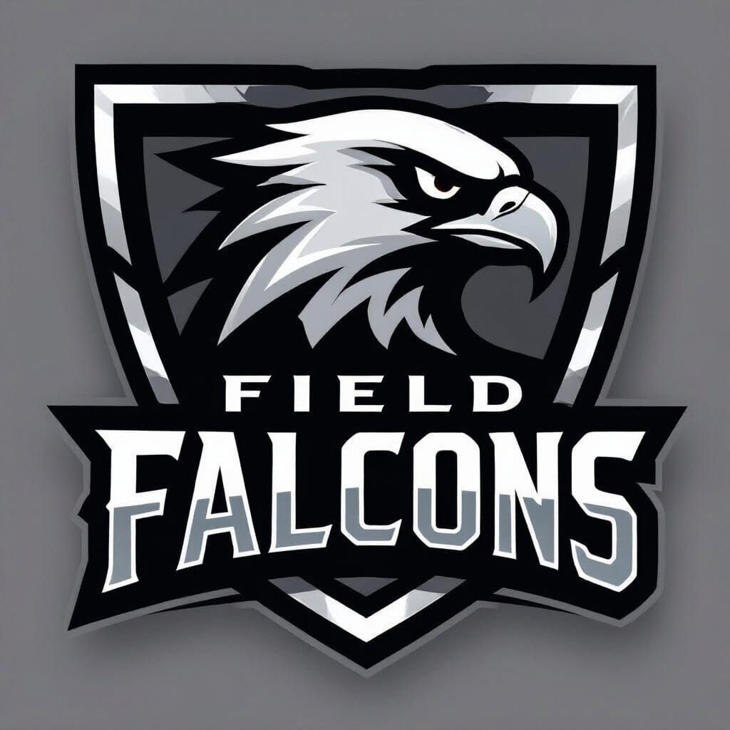 Sleek Black Falcon Soccer Team Logo Design