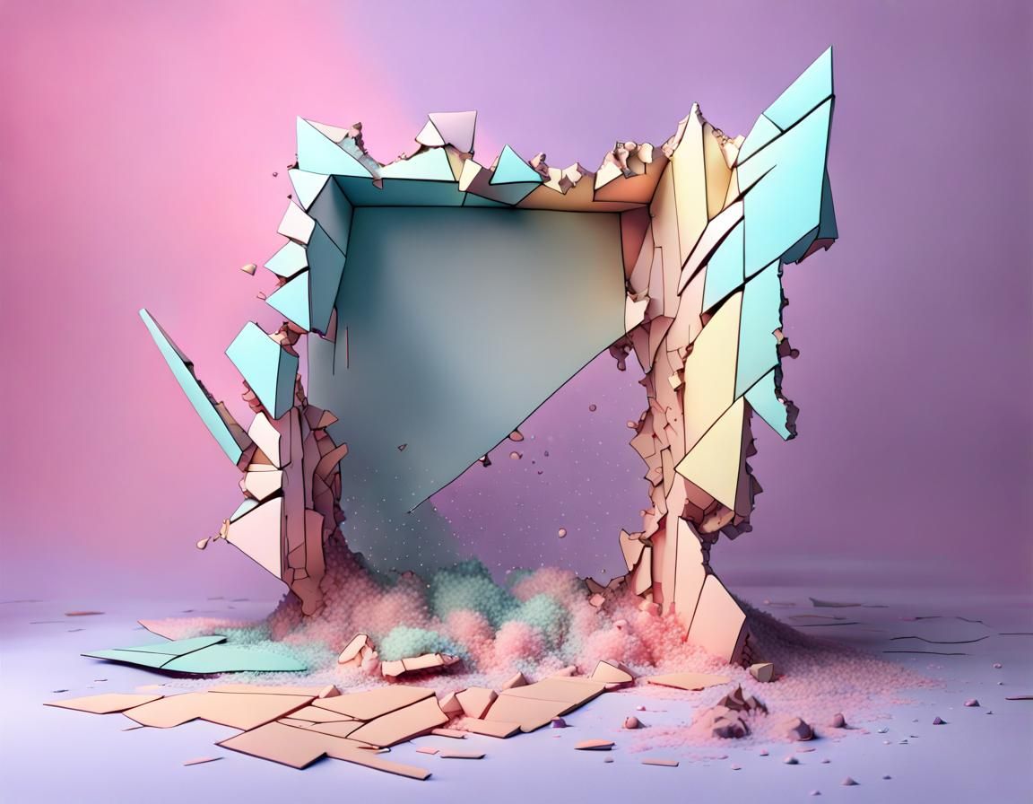 Shattered Pastel Dimension: A Surreal Landscape