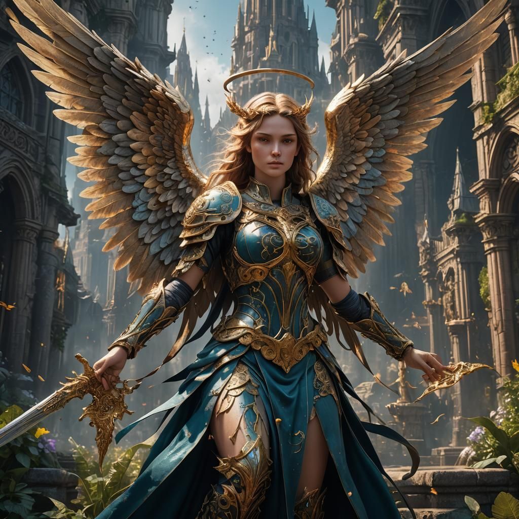 Detailed Angel Matte Painting in Fantasy Concept Art