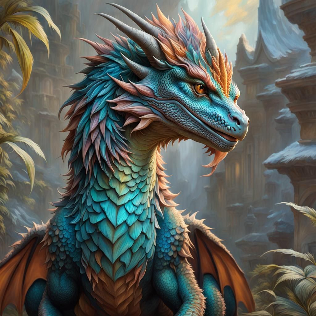 Mythical Dragon-Griffin Creature in Dream Realm