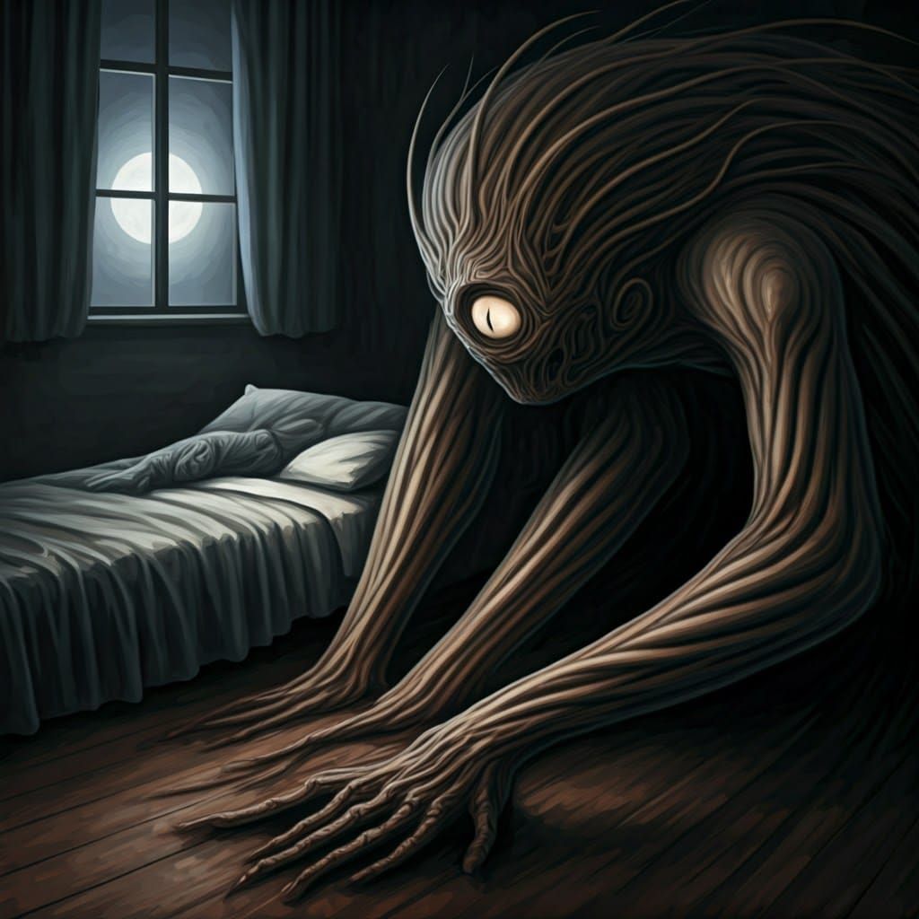 One-Eyed Demon Emerges: Surreal Nightmare Art