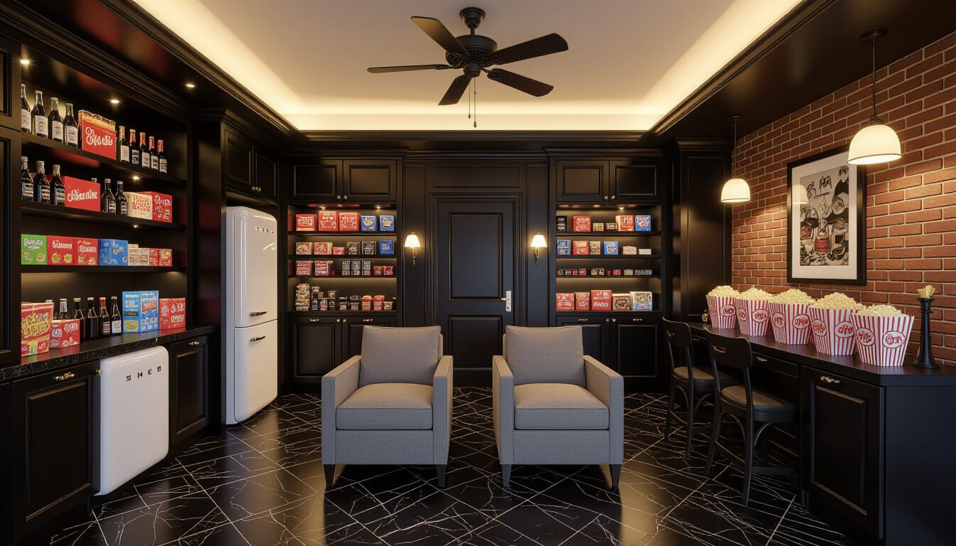 Luxurious Victorian Home Cinema with Cinematic Ambiance