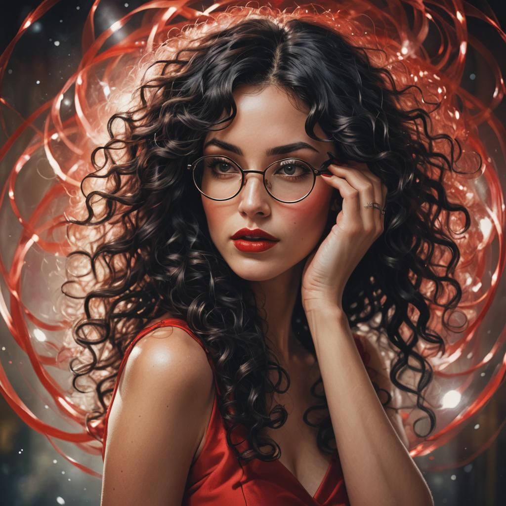 Glamorous Portrait of a Woman with Black Hair