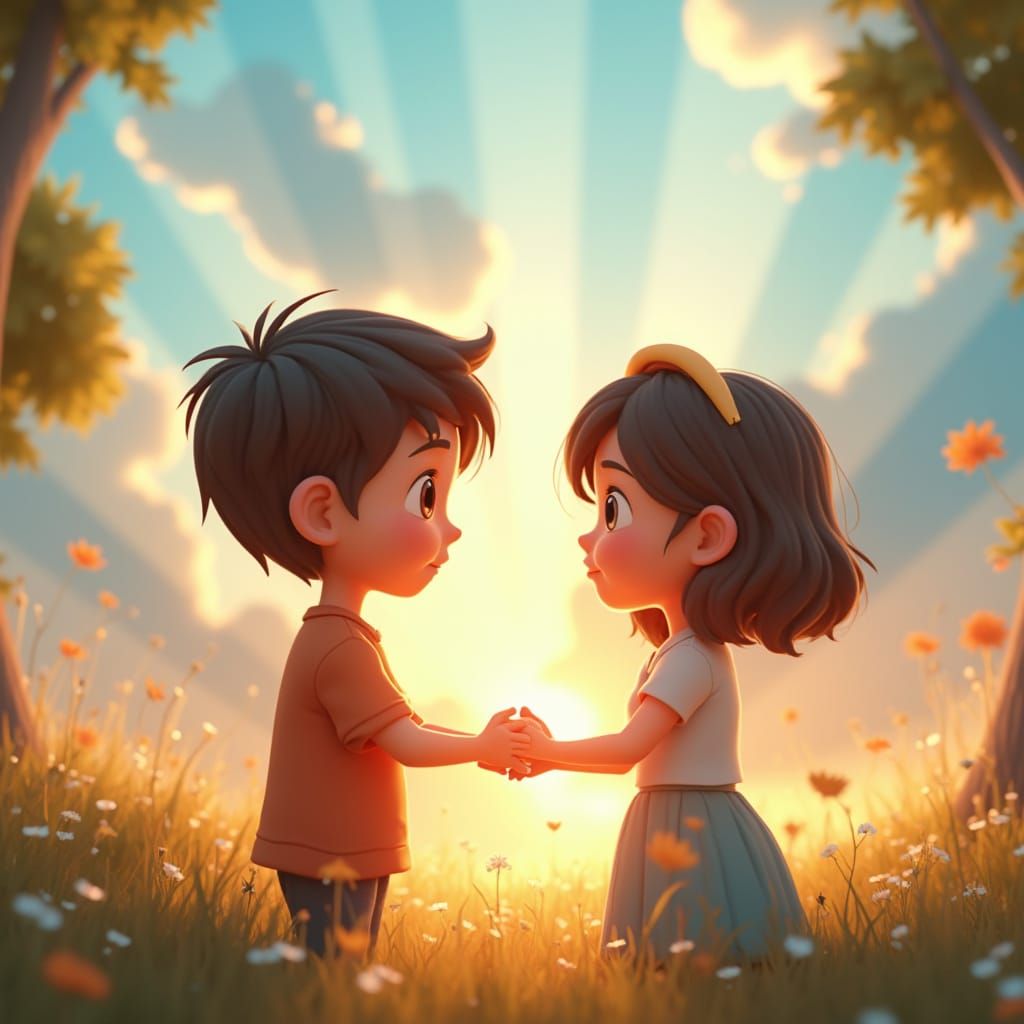 Heartwarming Act of Kindness in 3D Digital Art