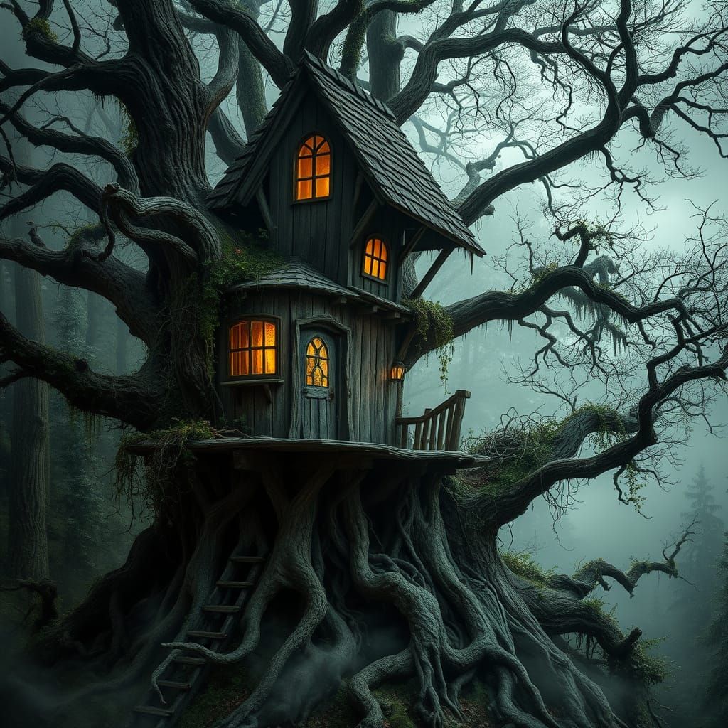 Gothic Treehouse in Twilight Whimsy