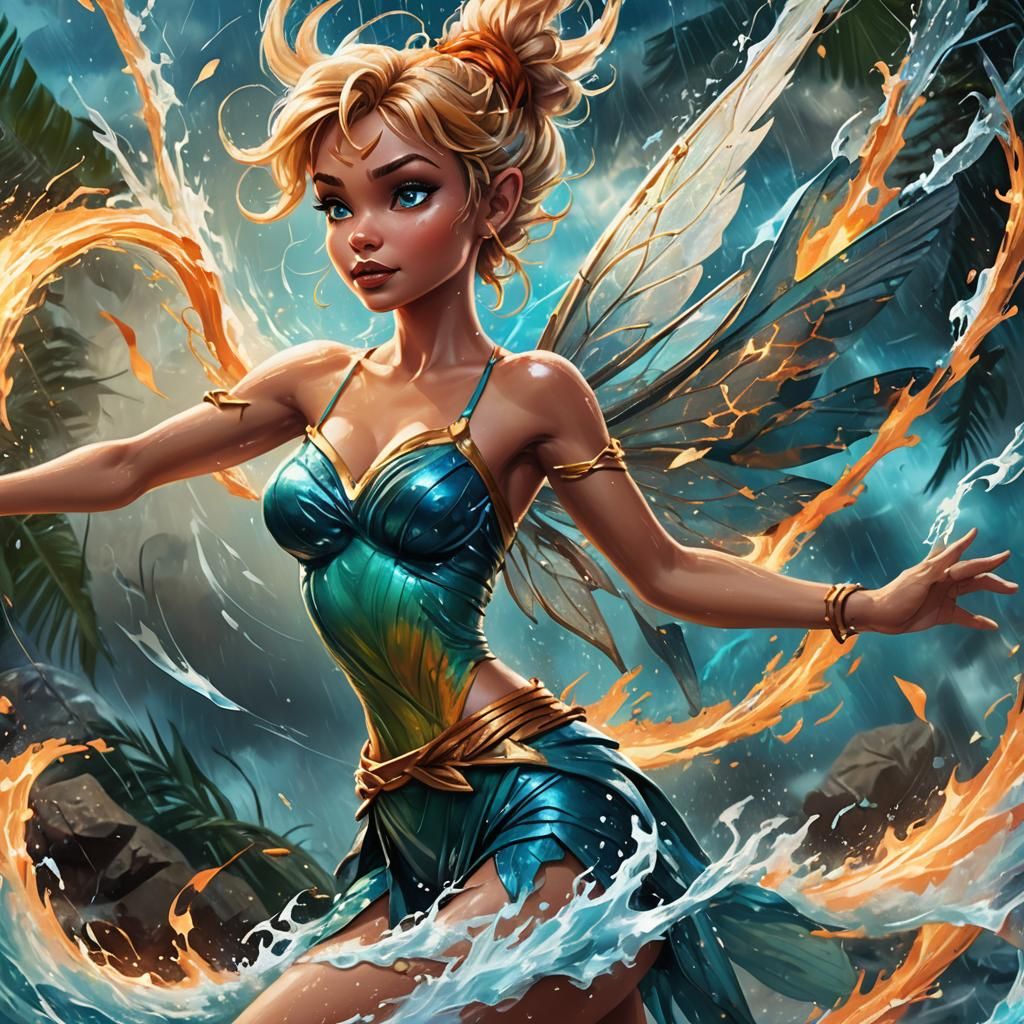 Tinkerbell Controls a Hurricane: Fantasy Art