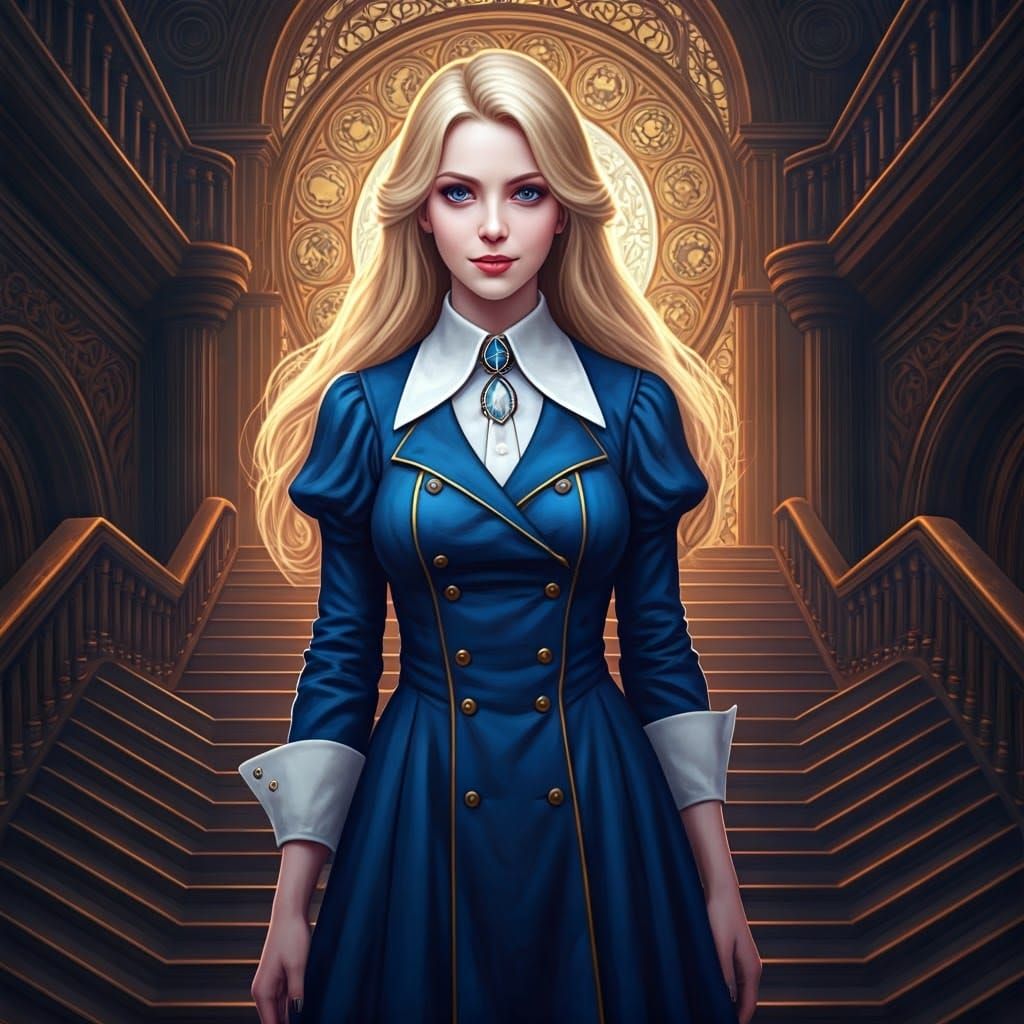 Magical Academy Heiress Ascends to Grandeur in Elegant Blue...