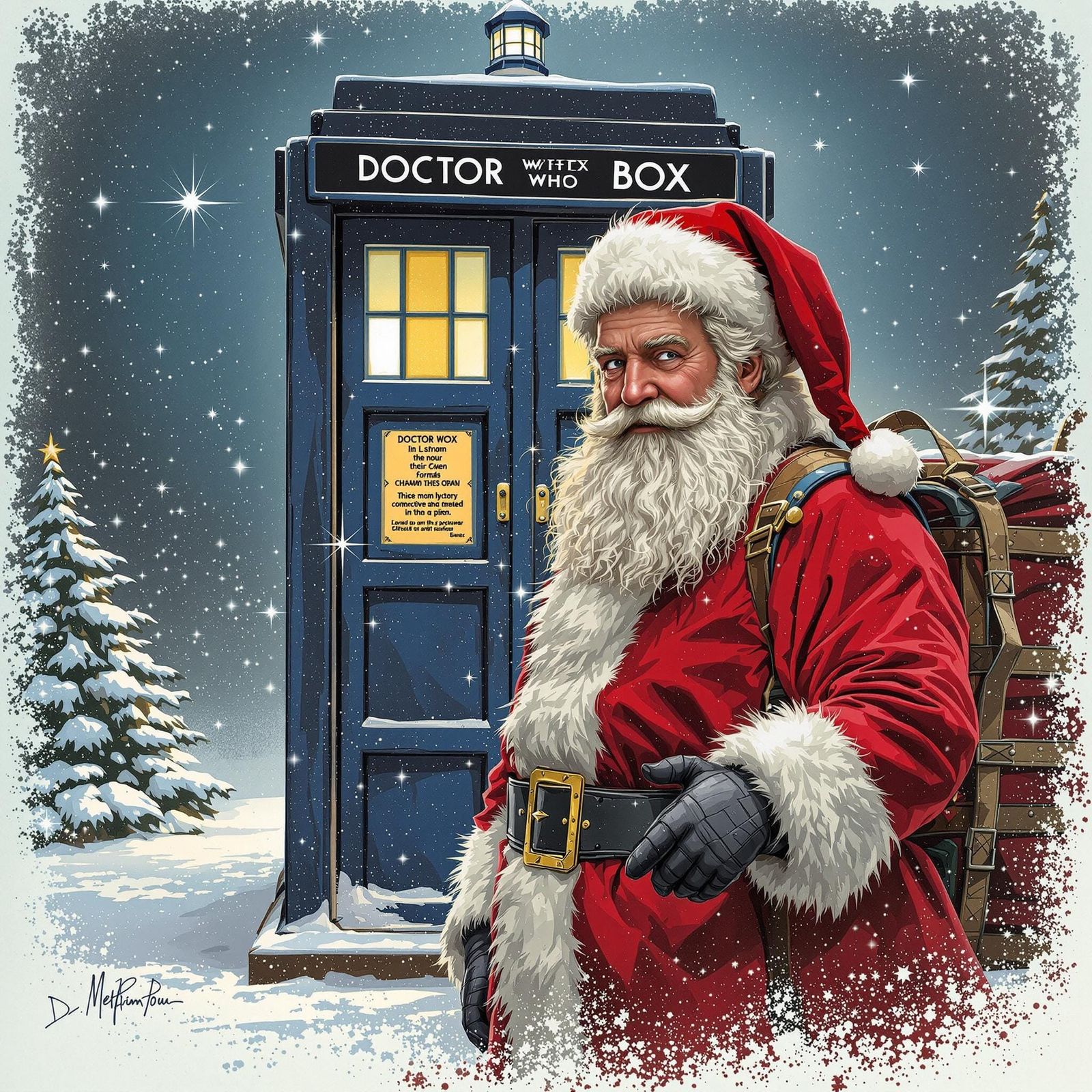 Time Lord Christmas Spirit in Front of the TARDIS