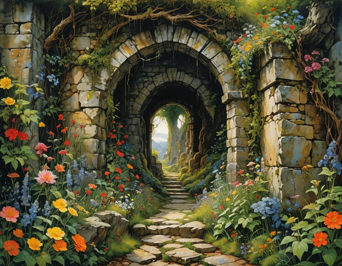 Blooming Garden Portal: A Fantasy Novel Cover
