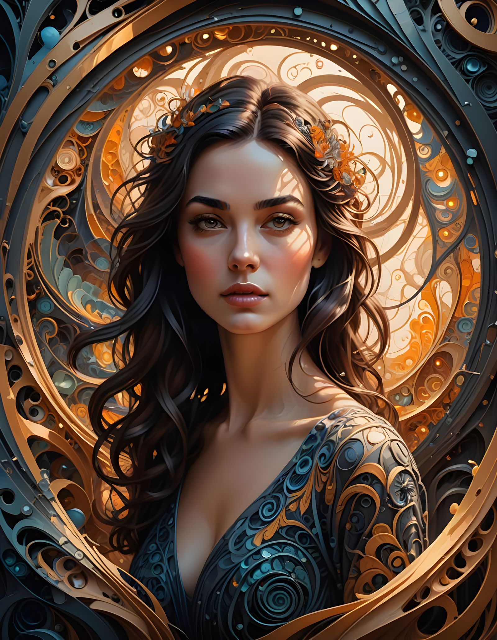 Enchanting Woman in Radiant Portal