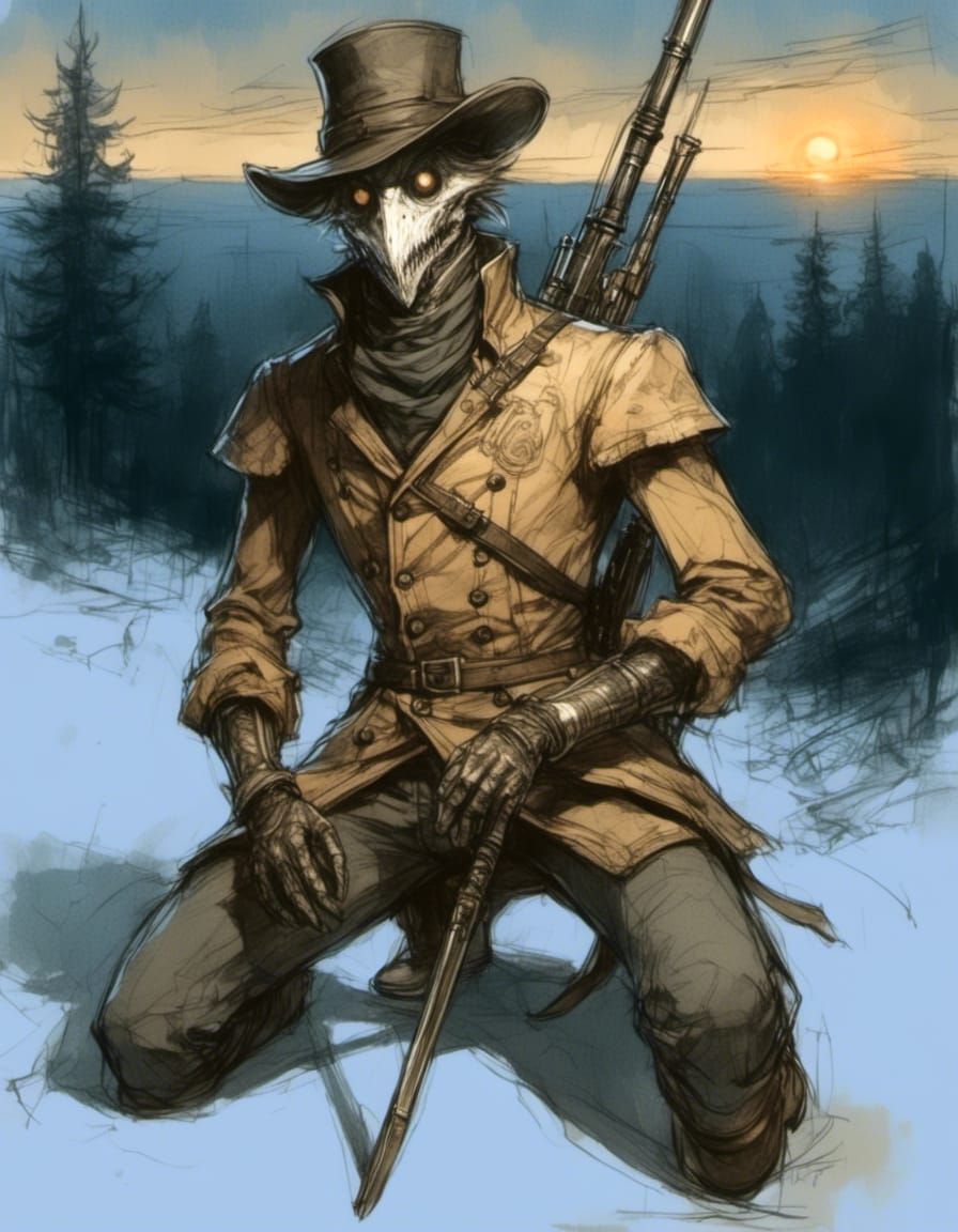 Bloodborne Hunter in Anime Style