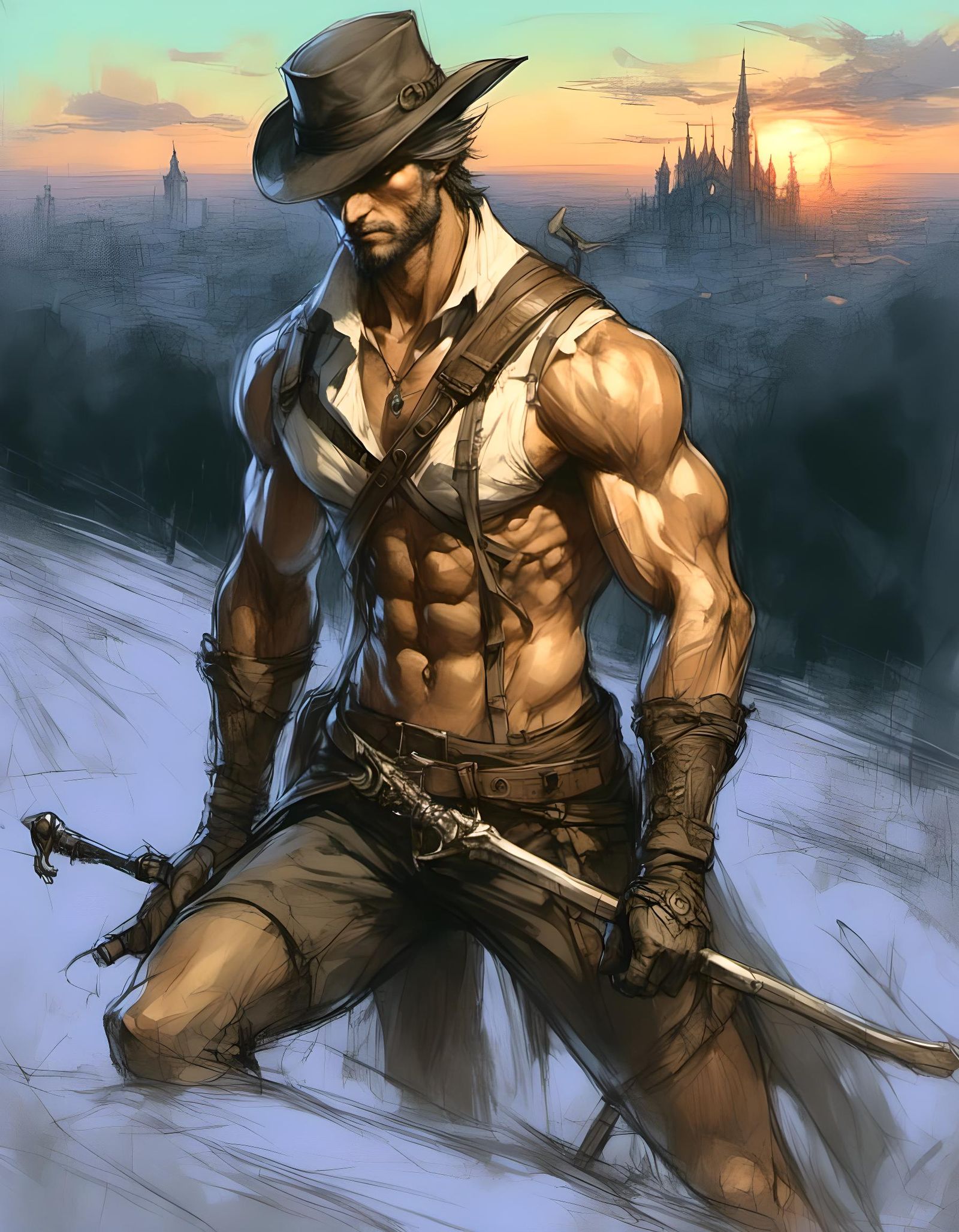 Bloodborne Hunter in Anime Style