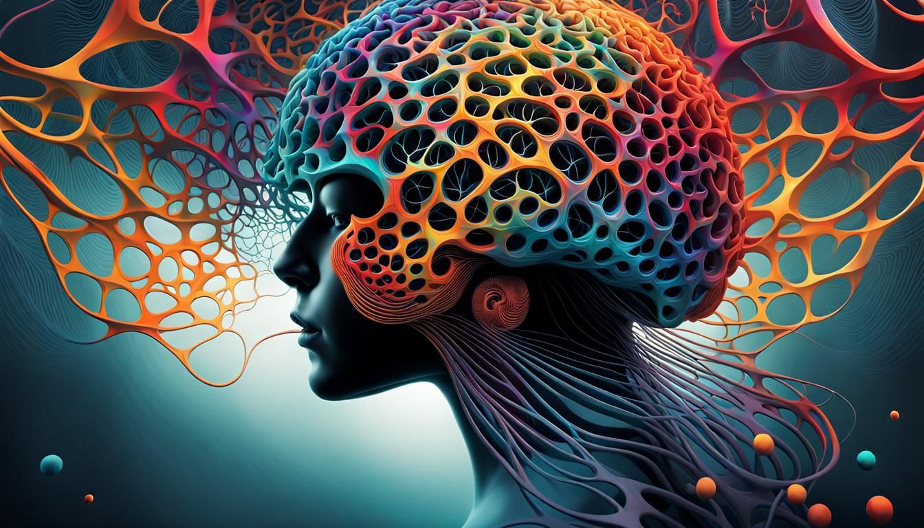 Self-Awareness Paradox: Digital Art in Haeckel Style