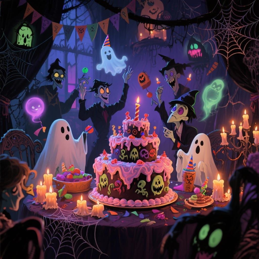 Spooky Birthday Bash with Haunted Cakes and Ghostly Games
