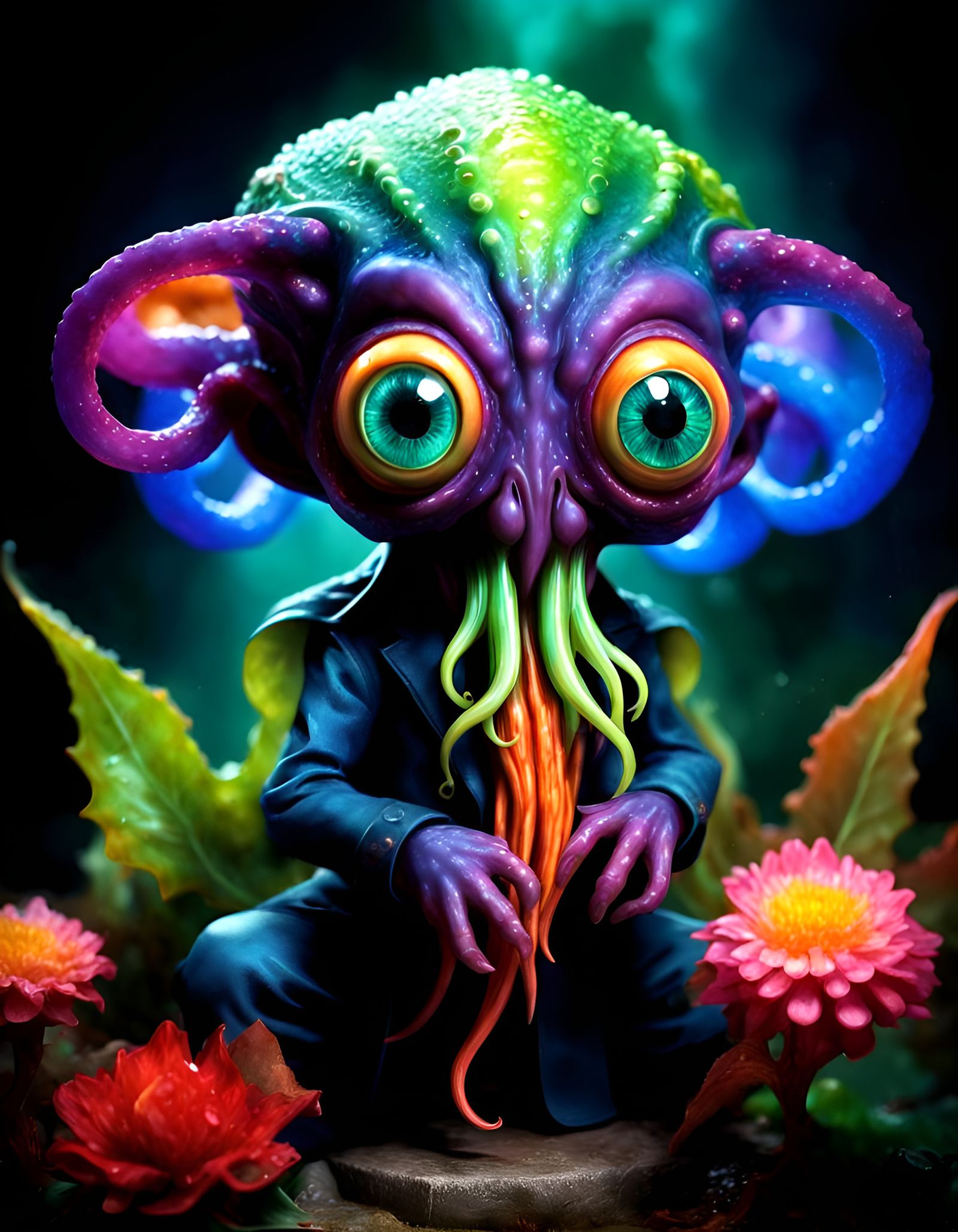 Adorable Eldritch God with Fractal Tentacles