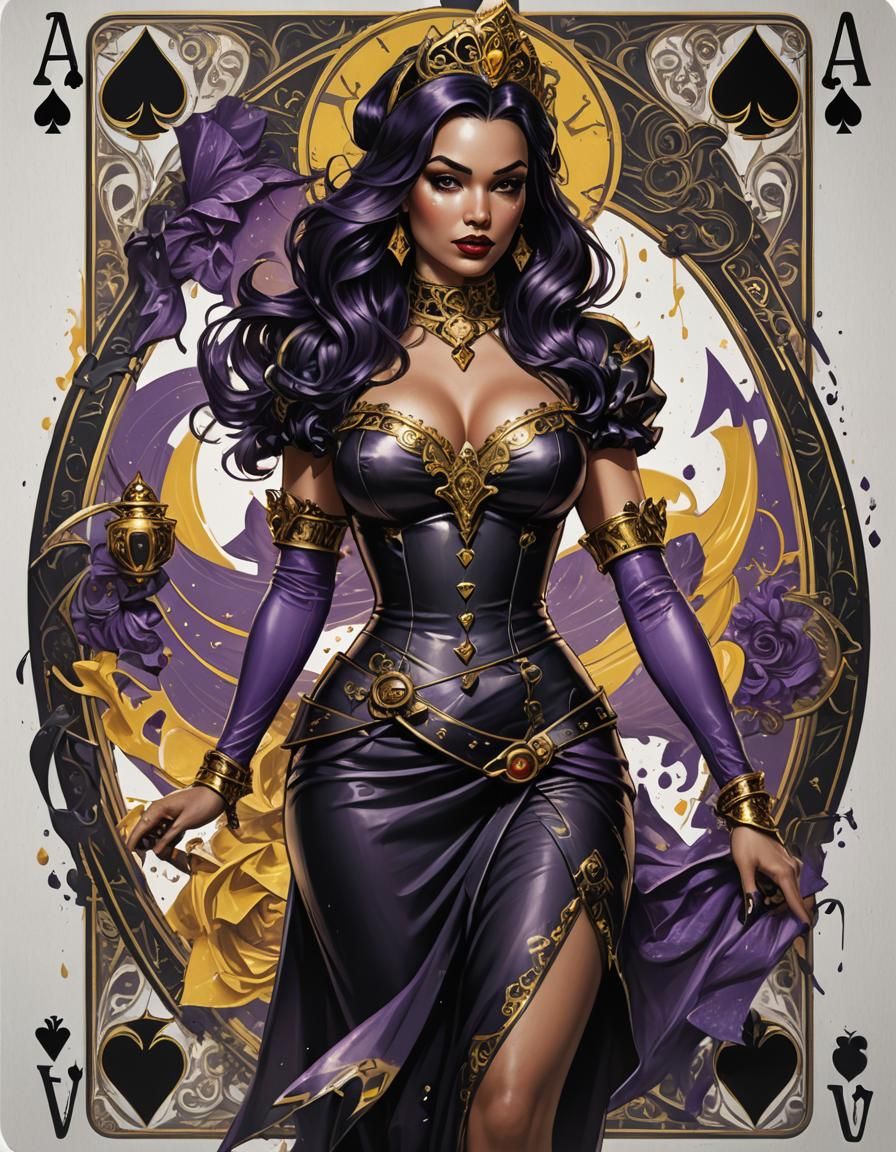 Ace of Spades Pinup Girl: Dark Fantasy Art