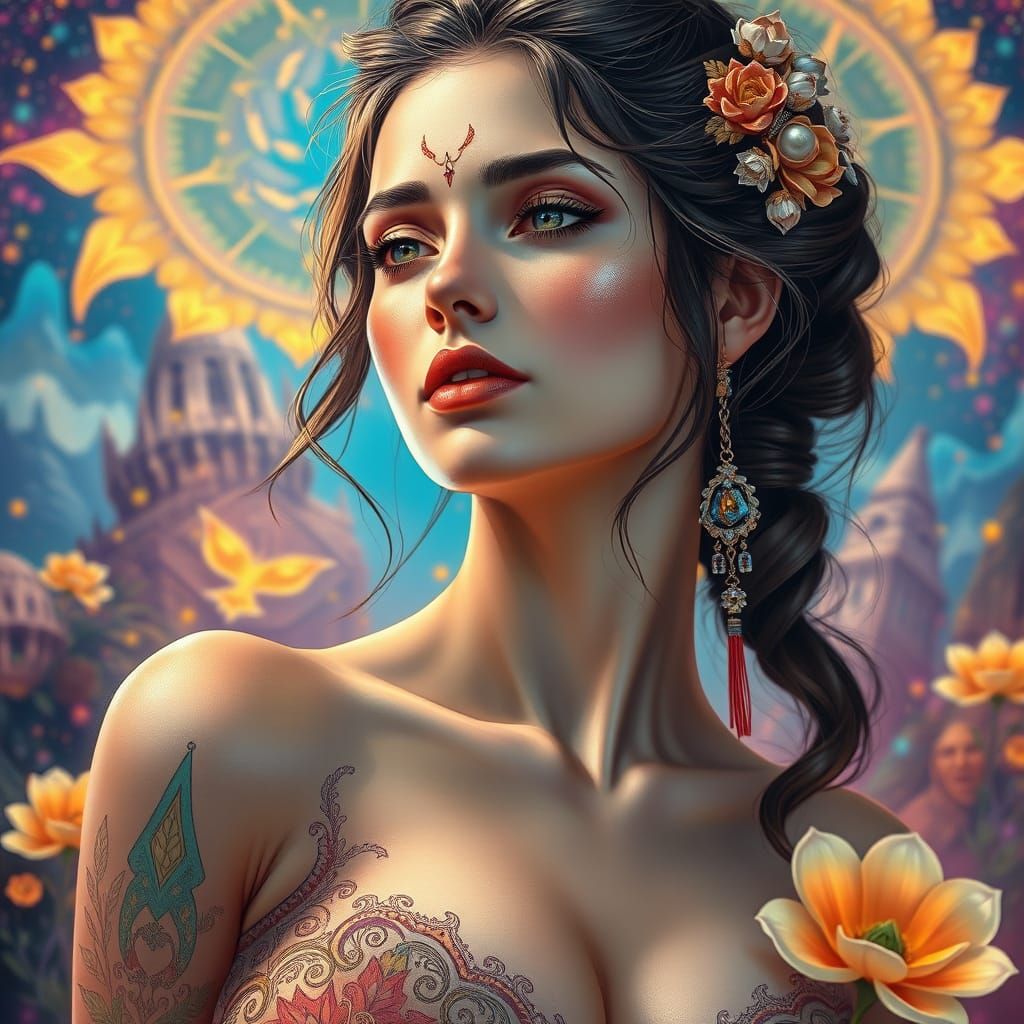 Ethereal Woman Portrait in Digital Art Style
