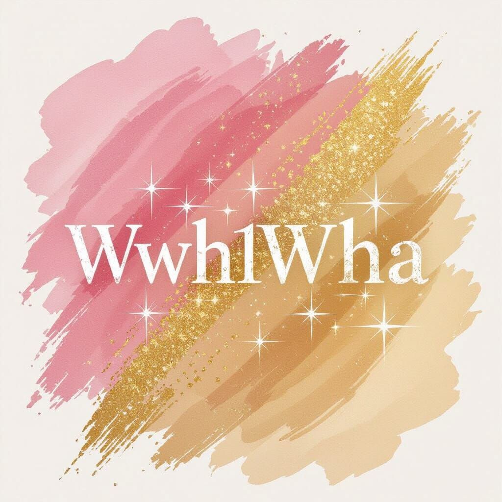 Pink and Gold Chalk Gradient with Glittering Stars