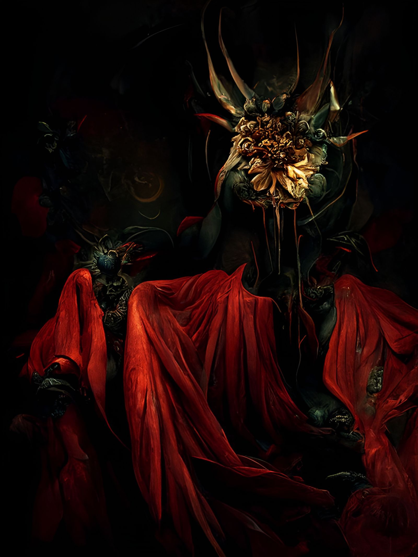Lucifer, Prince of Darkness, on Hell Throne