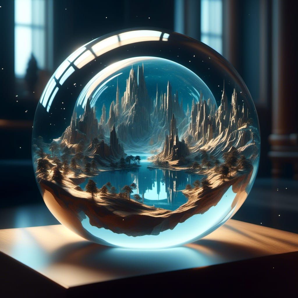Inverted World in Glass Sphere, Magic Realism