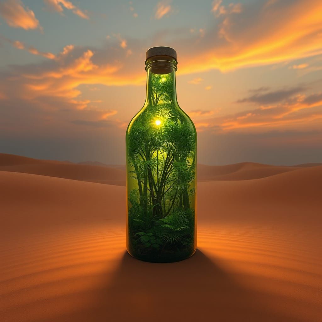Lush Rainforest in a Bottle, Desert Surround