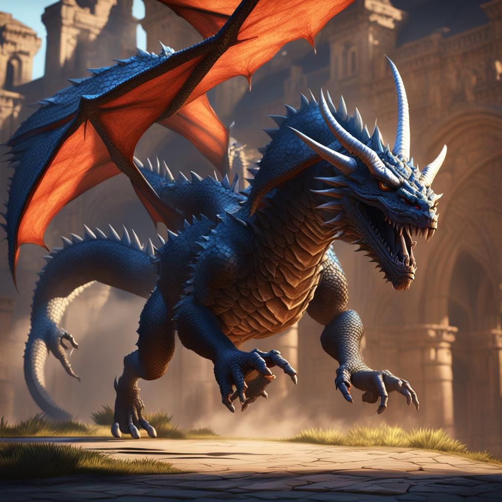 Dragon Rider Warrior in Flight: ArtStation 3D Render