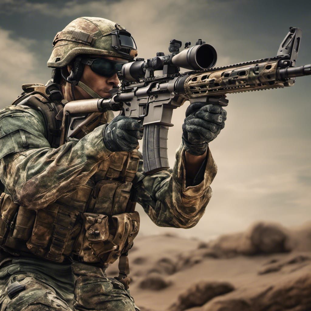 Hyperrealistic 3D Soldier Avatar in Tropic Loadout