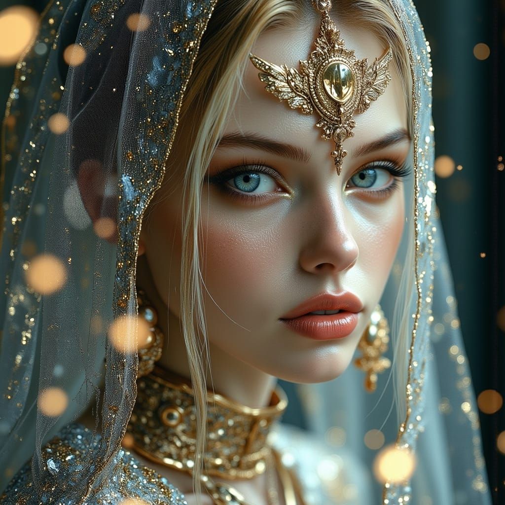 Exquisite Dark Empress Portrait in Flux