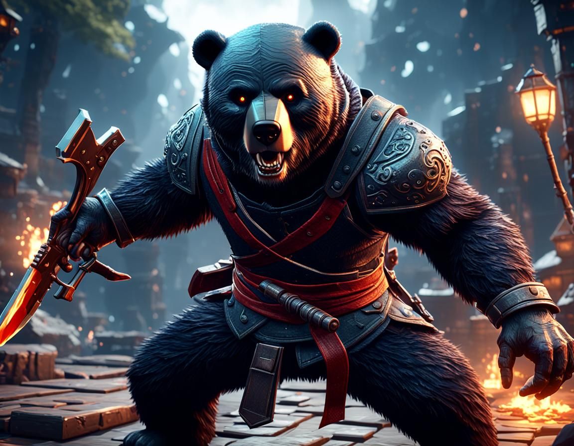 Gummy Bear Assassin in 3D Game Style