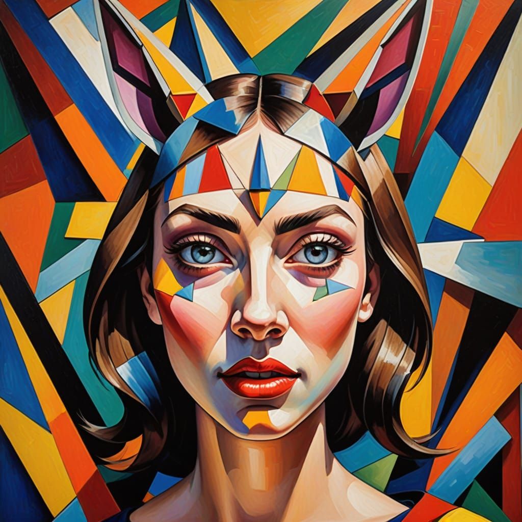 Distorted Reality in Vibrant Cubism