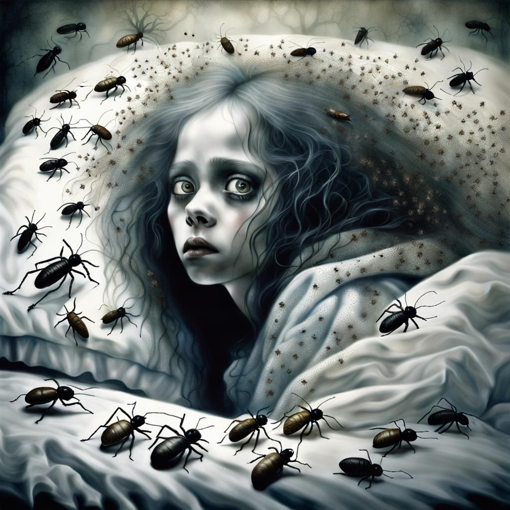 Haunting Photo of Woman Covered in Crawling Insects