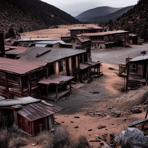 Hyperrealistic Abandoned Mining Town in HDR