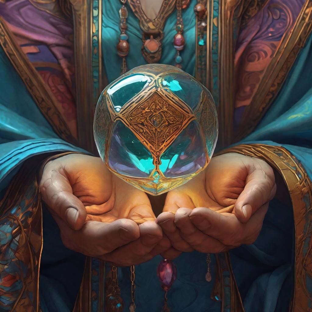 fortune teller  8k resolution concept art intricately detailed by Greg Rutkowski Alphonse Mucha contrasting colors cool ...