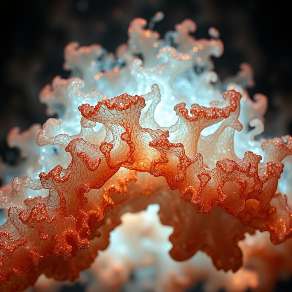 Bio-Data Organism With Bioluminescent Light Sculpture