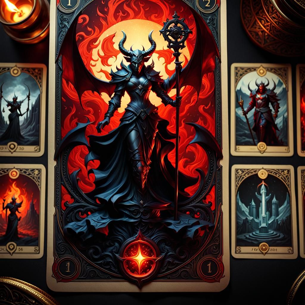 Detailed Tarot Card of The Devil