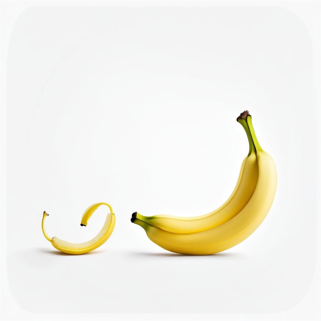 Minimalist Surreal Banana Illustration on White