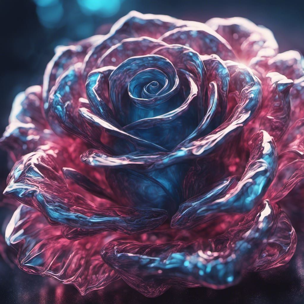 Glowing Glass Rose: Digital Matte Painting
