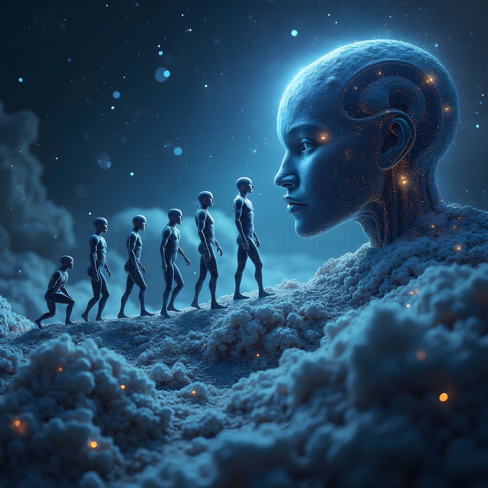 AI Evolution Across 1000 Light Years