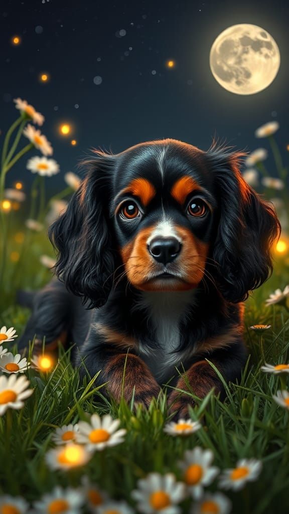 A super cute Cavalier King Charles Spaniel puppy
