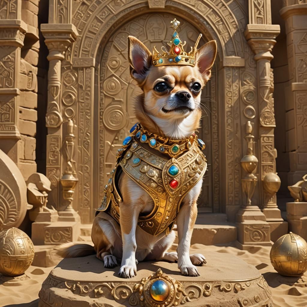 Regal Chihuahua King in a Desert Kingdom