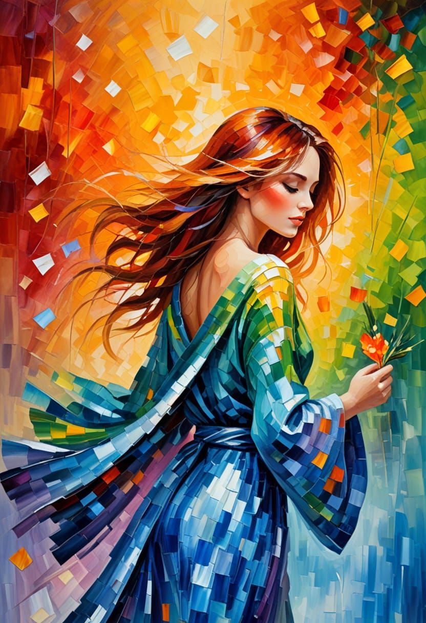 Woman in Cozy Robe Oil Painting