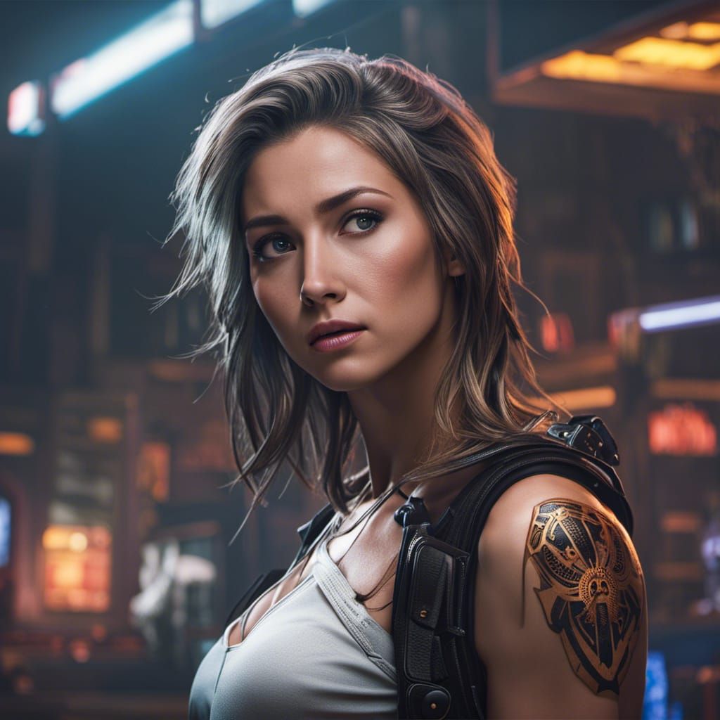 Cyberpunk Netrunner Girl in Detailed Digital Art